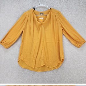 ✨Pleione NWT Mustard Yellow Blouse Size Medium
